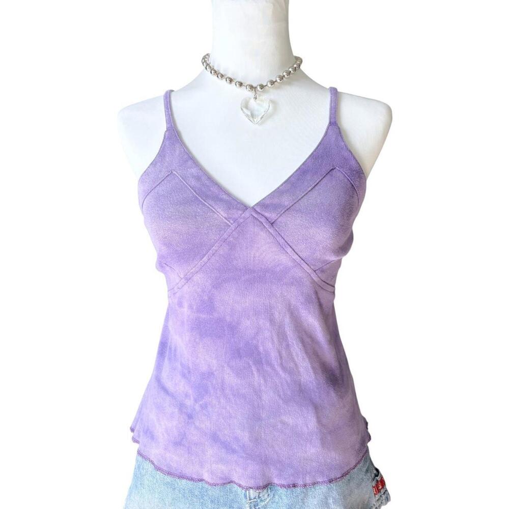 90s purple tie-dye cami top